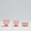 China Color rosa cerámica Kung Fu taza de té Magnolia Mini tazas de porcelana portátil chica mujer regalo tazas de café