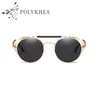 2021 Högkvalitativa runda solglasögon vintage retro spegel solglasögon guld och svarta kvinnor toppar med Box183o