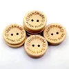 Natural Color Wooden Buttons handmade love Letter wood button craft DIY baby apparel accessories