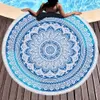 Round Beach Handduk Superfine Fiber med Tassel Picnic Mandala Round Handdukar