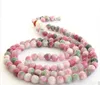 8 mm rosa grön jade tibet buddhist 108 bön pärlor mala halsband