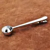 Silver Color Stainless Steel Ground Coffee Measuring Scoop With Bag Seal Clip, Home Tea Tool LX3833