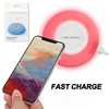 Kabelloses Ladegerät Qi Ultra-Slim-Schnelllade-Pad mit atmungsaktivem LED-Licht für iPhone X iPhone 8 Samsung Galaxy S9 S9 Plus mit Paket