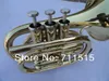Alta qualità ottone Bb Pocket tromba placcato oro discendente Tromba in Sib professionale strumenti musicali Spedizione gratuita