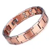 Chaîne carrée rouge foncé à la mode Bracelet en cuivre pur bijoux de puissance de santé Bracelet magnétique pour hommes cadeau accessoires de main de mode