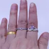 4 kleuren geliefden claddagh ring geboortesteen sieraden bruiloft band ringen set voor vrouwen hart 5a cz wit goud gevulde feestring