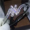 새로운 브랜드 나비 팔찌 다이아몬드 S925 실버 채워진 파티 약혼 웨딩 팔찌 패션 쥬얼리