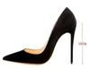 여성 클래식 디자인 지적 발가락 블랙 누드 특허 가죽 펌프 브랜드 신발 10cm 12cm 정장 하이힐 저렴한 웨딩 신발