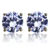 Boucles d'oreilles Hip Hop rondes plaquées or, 8mm, CZ, pour hommes et femmes, avec pierre de Zircon, cadeaux d'anniversaire pour femmes, 268Q