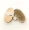 Brosse pour le corps peau sèche avec poils de sanglier naturels pour enlever la peau morte brosse de bain pour le corps pour hommes femmes