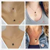 Collana con pendente a forma di diffusore di profumo di olio essenziale di aromaterapia con perline di pietra lavica nera di moda per gioielli da donna