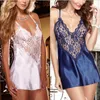 Trajes sexy Lace Sleepwearwear sem lingerie curta Tenta￧￣o V Nightdress de roupas ￭ntimas de pesco￧o para dia dos namorados