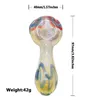 Thick Heady Glass Spoon Pipes 10CM Fumed Pyrex Colorful Spoon Smoking Accessories Oil Tobacco Pip for Smoking