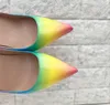 2023 Rainbow High Heelscolorful Rainbow Impresso de ponta pontiaguda