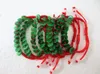 Bracelet de chaîne de boucle de paix de jade de corde de main rouge tissée à la main chinoise réglable