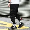 Moda camuflagem estilo punk homens corredor calças juventude streetwear hip hop jeans homens grandes bolso cargo calças harem calças homme