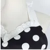 XiuMood rétro mignon Sexy serveur tablier robe avec poche coton blanc dentelle noir à pois cuisine Chef tabliers de cuisine pour femme