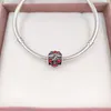 Andy Jewel Authentic 925 Sterling Silver Beads Silver Red Emamel Sweet Cherries Charm Passar European Pandora Style Jewelry Armband Halsband 791900en