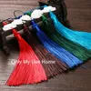 Imitation Jade Lotus Tassel Folding Fan Charm Pendant DIY Hand Fan Accessories Chinese style Hanging Decorative Crafts Ethnic Gift 50pcs/lot