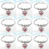 54 typen Diamond Love Heart Charm Armband Crystal Family Lid Mom Dochter Grandma Geloof Geloof Hope Best Friend Polsband Voor Vrouwen