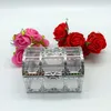 100st Gratis frakt Top Grade Golden Silvery Transparent Plast Treasure Bröst Bröllop Candy Box Presentkartonger Lin3736