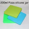 Caixas de forma plana bho caixa concentrada recipiente de silicone 200ml para caixa de pizza dab em forma de recipiente de cera quadrado grande selador de vácuo personalizado