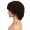 Afro Kinky Curly Hair Short Human Hair Capless Wigs 2#Color Virgin Hair Bob Short Wigs For Black Women