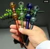 Colorida bolha dupla vidro maconha reta bongues de vidro de vidro queimador de óleo tubos de vidro tubos de água plataformas de óleo óleo