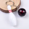 3D Bowling Ball Nyckelkedjor Multipelfärgad färg Casual Sporty Style Män Kvinnor Tonåring Key Ring KeyChain Free Ship