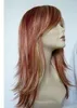 cette année nouveau style long mélange blonde perruques rouges pour les femmes perruque de cheveux