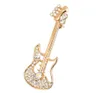 2 pouces clair strass cristal Diamante guitare broche ton or femmes robe accessoire cadeau