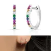 Créoles colorées en argent sterling 925, bijoux fins, mini petit cerceau, pierre colorée, design d'été, mode, jolie oreille, bijoux202O