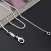 seller 12 pcs 2 mm flash box chain silver chain necklace charm unisex necklace 925 sterling silver plated