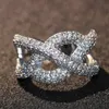 Victoria Wieck Brand New Desgin Vintage Fashion Jewelry 925 Sterling Silver Pave White Sapphire CZ Diamond Women Wedding Cross Band Ring