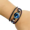 Totem Wild Wolf Bracelet Bronze Time Gemstone Glass Cabochon Multilayer Wrap Bracelets Bangle Cuff Wristband women kids Fashion Jewelry
