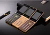 Luxury Flip 3.0 pollici Doppio touch screen Telefoni cellulari Dual SIM Card MP3 FM Cellulari oro Grandi lettere della tastiera Altoparlante cellulare mobile