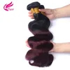 Ombre 1B / 99J Onda Del Corpo Capelli Colorati 3 Fasci Ombre Brasiliane Vino Rosso Tessuto Dei Capelli Umani Fasci Estensione Dei Capelli 12-26 Pollici