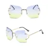 Rimless Polygonal Sunglasses Cool Design Sun Glasses Light Color Lenses 6 Colors Wholesale Eyewear Shop