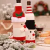 Navidad Muñeco de nieve Medias de punto Bolsas de regalo de dulces Cerveza Botella de vino Conjuntos de decoración de Navidad Suministros de Navidad Calcetines de Navidad