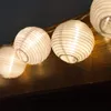 20 White Lanterns - Indoor Outdoor Mini Nylon LED String Lights Solar Powered Operated256f