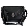 Bolsas de ombro 2022 femininas bolsa de caveira com borla rebite bolsa para motocicleta bolsa tiracolo senhora vintage punk preto grande1