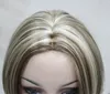 мед золы блондинка микс блондинка центр кожи волнистые нет челки 19" парик средней длины