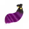 Tissage de cheveux naturels brésiliens lisses, deux tons, violet 1b, ombré, couleur entière, extensions de cheveux vierges, 34 lots, offres 5505876