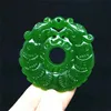 Nowy Naturalny Jade Chiny Zielony Jade Wisiorek Naszyjnik Amulet Lucky Dragon Statue Kolekcja Letnie Ozdoby Kamień Naturalny