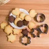 3 stks / set bakvormen roestvrij stalen bakvorm cookie cutters plunjer biscuit DIY Mold Star Heart for Baby Kids