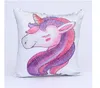 Unicorn Magic Reversible Sequins Pillow Case Cushion Cover 40 * 40cm Dekorativa sjöjungfrun kuddar för soffan heminredning