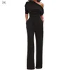 Kvinnor av axel Jumpsuits Eleganta damer Black Party JumpsuitsLong Sleeve Solid Jumpsuit Rompers Plus Size S-2XL