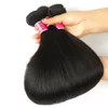 9A cabelo liso brasileiro com fecho de renda 4x4 3 pcs heterossexual cabelo humano tecer pacotes com fechamento