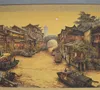 Antieke collectie antieke emaille schilderij banner landschap schilderij woonkamer schilderij nanxiang oude droomkaart