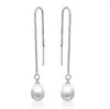 7-8mm vit Akoya odlade pärla silver dangle örhängen